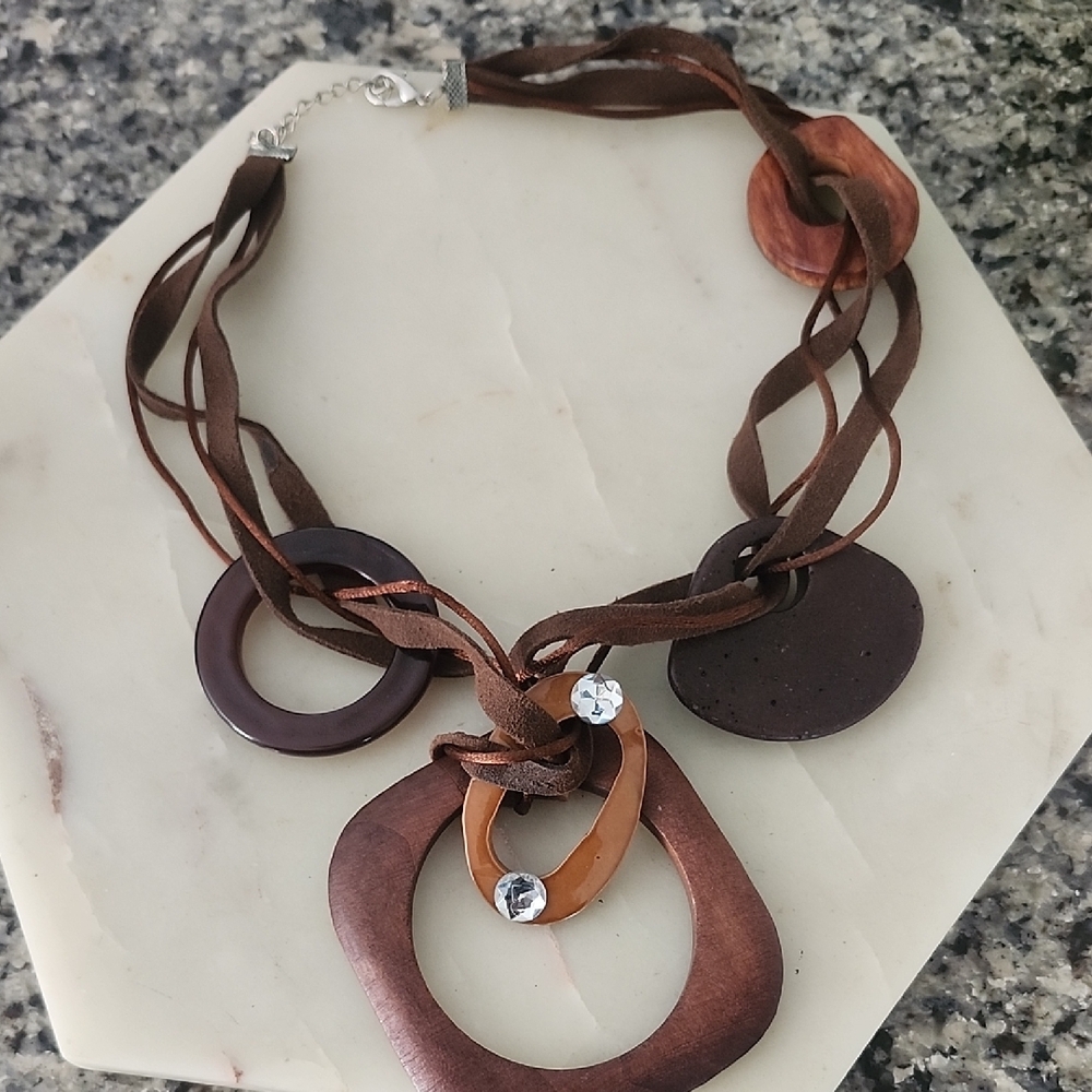 Chunky Wooden Statement Necklace